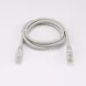 Câble RJ45 Male/Male droit CAT6 U/UTP - Longueur 1M - Gris - en sachet