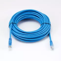 Câble RJ45 Male/Male droit CAT6A U/UTP - Longueur 10M - Bleu - en sachet