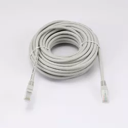 Câble RJ45 Male/Male droit CAT6 U/UTP - Longueur 10M - Gris - en sachet