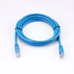 Câble RJ45 Male/Male droit CAT6A U/UTP - Longueur 2M - Bleu - en sachet