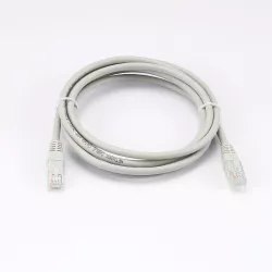 Câble RJ45 Male/Male droit CAT6A U/UTP - Longueur 2M - Gris - en sachet