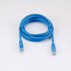 Câble RJ45 Male/Male droit CAT6 U/UTP - Longueur 2M - Bleu - en sachet