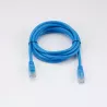 Câble RJ45 Male/Male droit CAT6 U/UTP - Longueur 2M - Bleu - en sachet