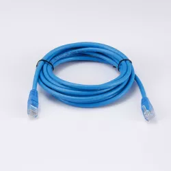 Câble RJ45 Male/Male droit CAT6A U/UTP - Longueur 3M - Bleu - en sachet