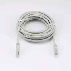 Câble RJ45 Male/Male droit CAT6 U/UTP - Longueur 5M - Gris - en sachet