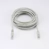 Câble RJ45 Male/Male droit CAT6 U/UTP - Longueur 5M - Gris - en sachet