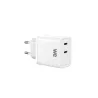 Chargeur GaN 2 ports USB-C 45W - coloris blanc - en sachet