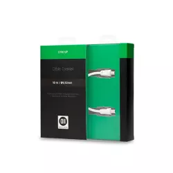 Câble Coaxial mâle /femelle 9,52mm + 1 adaptateur mâle/mâle 10 m Blanc