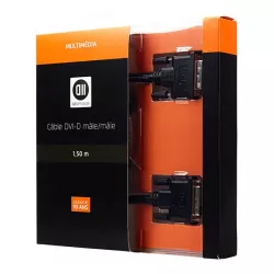 Câble DVI/DVI mâle/mâle 1.50m signal Dual link (meilleure réso) noir - DVI-D 24+1