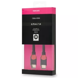 Câble HDMI mâle/mâle 75cm noir
