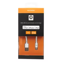 Câble USB pour Apple Lighting 3 m blanc
