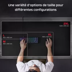 HyperX Pulsefire (XL) - Tapis de souris - surpiqûres anti-effilochage, Base antidérapante en caoutchouc et rembourrage…