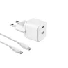 Bundle Chargeur GaN USB-C 20W + câble USB-C/USB-C - 1m - Blanc