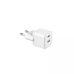 Chargeur secteur WE GaN 1 Port USB-C : 5V/3A, 9V/2.22A, 12V/1.67A, 20W, Compatible Power Delivery 3.0, format mini, coloris…