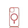 We Coque de protection RUBBER APPLE IPHONE 14 - Dos transparentcontour rouge - Compatible MAGSAFE