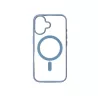 We Coque de protection RUBBER APPLE IPHONE 16 - Dos transparentcontour bleu - Compatible MAGSAFE