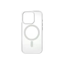 We Coque de protection RUBBER APPLE IPHONE 16 PRO - Dos transparentcontour blanc - Compatible MAGSAFE