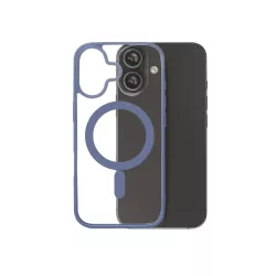 We Coque de protection RUBBER APPLE IPHONE 17 - Dos transparent–contour mat bleu - Compatible MAGSAFE