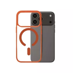 We Coque de protection RUBBER APPLE IPHONE 17 PRO - Dos transparent–contour mat orange - Compatible MAGSAFE