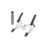 Support PC WE pliable en aluminium jusqu'à 15.6'', avec système d'accroche à ressort, 6 hauteurs reglables, antidérapant…