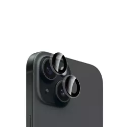WE Lentilles de protection pour objectifs d'appareil photo iPhone 15/15 PLUS transparent/noir (2 lentilles incluses)
