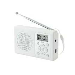Radio FM à piles (non incluses), blanc