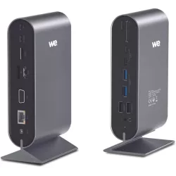 Station d'accueil WE USB-C 17 ports avec adaptateur secteur 12V/3A, 2*USB-C, 2*HDMI, PD 100W, VGA, 4*USB, lec de carte…