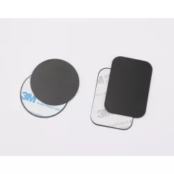 Pack de 2 Plaques métalliques - Fixation magnétique de support voiture - Noir