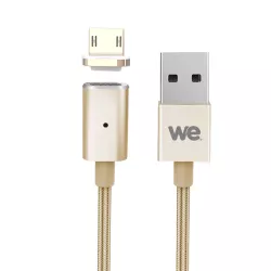 Câble USB/micro USB magnétique or - nylon tressé - 1.20m