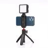 Kit Vlog pour smartphone trépied hauteur reglable, incl+orie lumière LED, batterie rechargeable