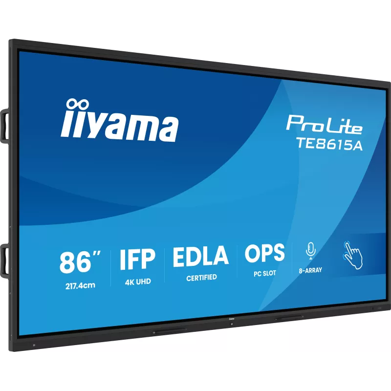 IIYAMA LFD 86 dalle IPS anti-reflet 40 pts 3840x2160 550cd/m² 8ms Tactile interactif 2xHPs DisplayPort 2xHDMI USB-C 4xUSB OPS…