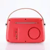Enceinte/Radio HALTERREGO rétro 3, 5W RMS, Bluetooth, Radio FM, lecteur USB, Aux IN, batterie rechargeable, rouge