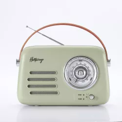 Enceinte/Radio HALTERREGO rétro 3, 5W RMS, Bluetooth, Radio FM, lecteur USB, Aux IN, batterie rechargeable, vert