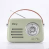 Enceinte/Radio HALTERREGO rétro 3, 5W RMS, Bluetooth, Radio FM, lecteur USB, Aux IN, batterie rechargeable, vert