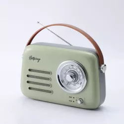 Enceinte/Radio HALTERREGO rétro 3, 5W RMS, Bluetooth, Radio FM, lecteur USB, Aux IN, batterie rechargeable, vert