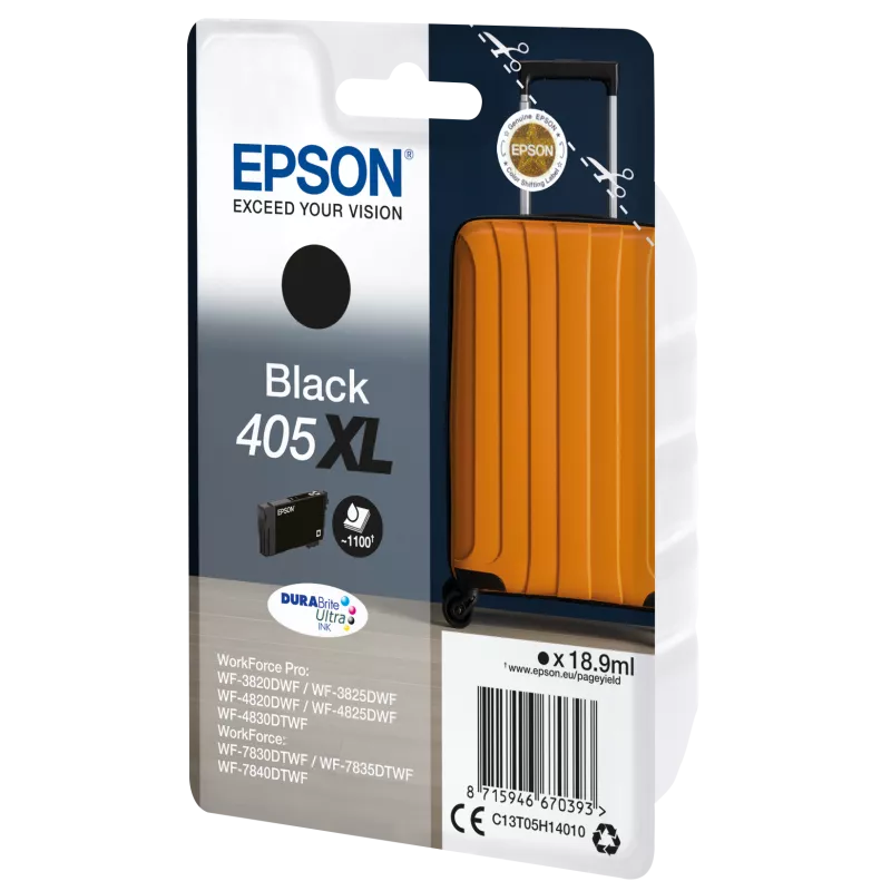 EPSON Cartouche Encre Durabrite Ultra Valise 405XL Noir 18,9ml