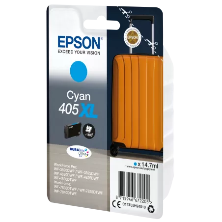 EPSON Cartouche Encre Durabrite Ultra Valise 405XL Cyan 14,7ml