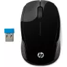 HP 200 Noire - Souris sans fil 1er prix, Forme Galbée, Résolution capteur 1000 dpi, 2 piles AAA