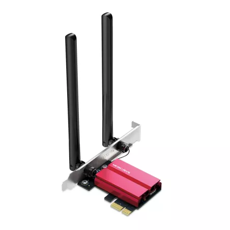 Adaptateur PCIe WiFi 6E AXE5400 Bluetooth 5.2 Vitesse 2402 Mbps (6 GHz) + 2402 Mbps (5 GHz) + 574 Mbps (2,4 GHz) 2 antennes…
