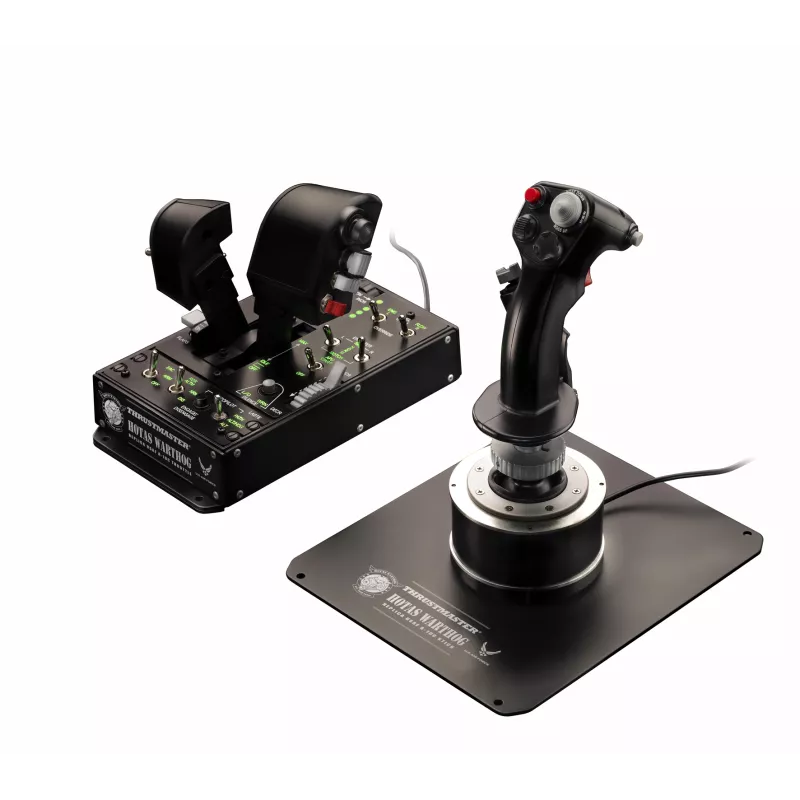 THRUSTMASTER HOTAS WARTHOG PC Joystick+panneau de contrôle+double Manette des gaz métal réplique de A-10C Technologie HEART…