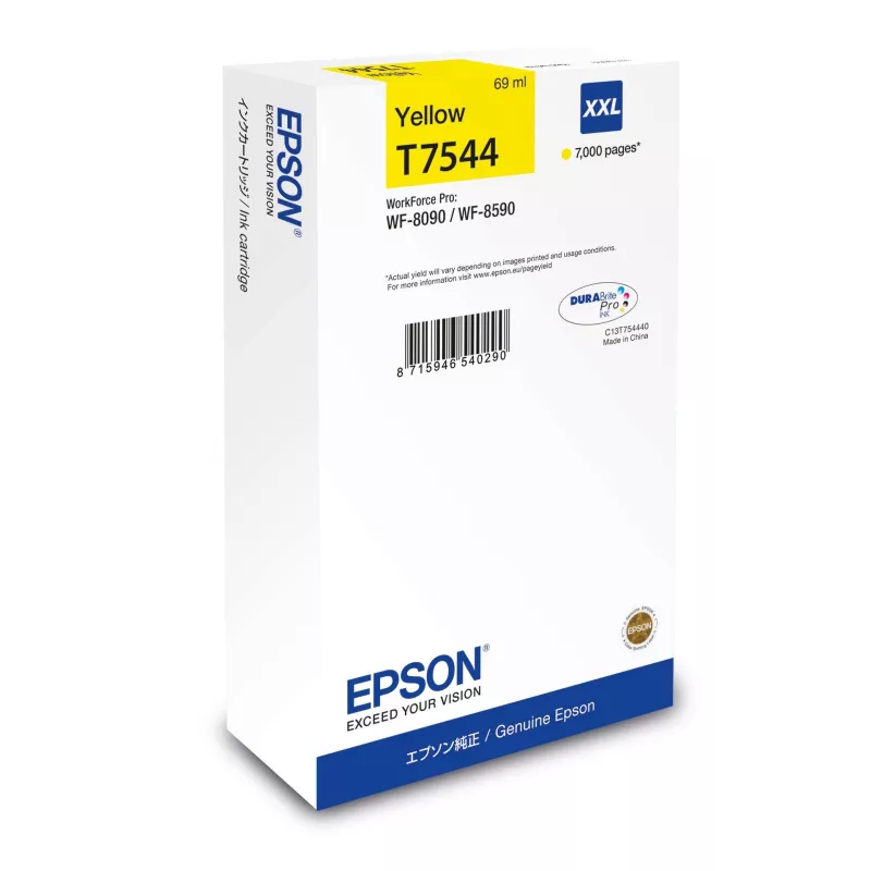 EPSON Cartouche Encre T7544XXL Jaune 7 000 pages WF-8090 / WF-8590