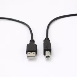 Câble USB A/USB B Male/Male - Longueur 2M - Noir - en sachet