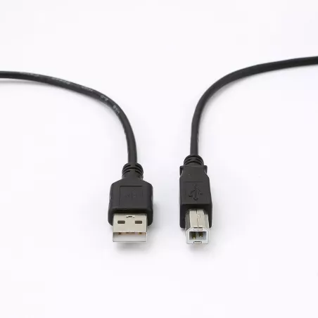 Câble USB A/USB B Male/Male - Longueur 2M - Noir - en sachet