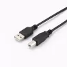 Câble USB A/USB B Male/Male - Longueur 2M - Noir - en sachet