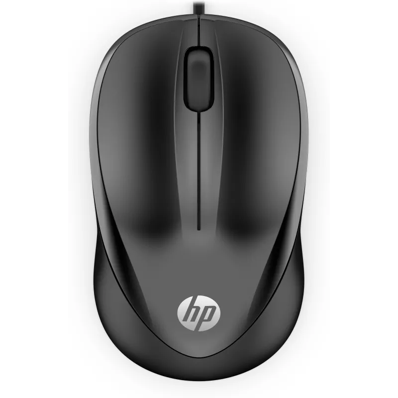 Souris Filaire HP 1000 Noire, galbée, cordon 1,5m, ambidextre