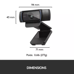 Logitech HD PRO Webcam C920 Refresh Noir *960-001055