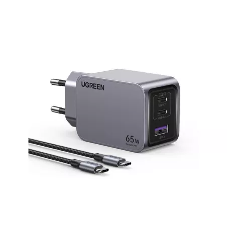 UGREEN Chargeur Rapide 65W PD 3 Ports + Câble USB-C USB-C*25871