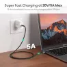 UGREEN Câble Renforcé 2M USB-C USB-C Noir PD 100W *70429