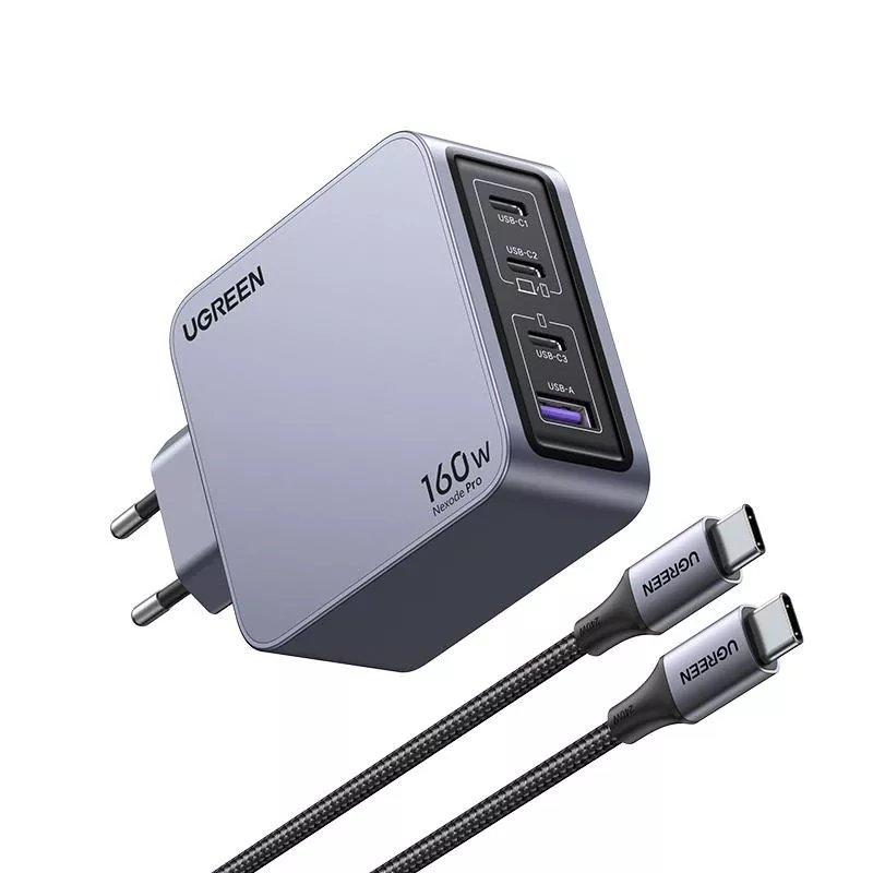 UGREEN Chargeur Sect 160W 4 Ports +Câble USB-C USB-C 240W *25877