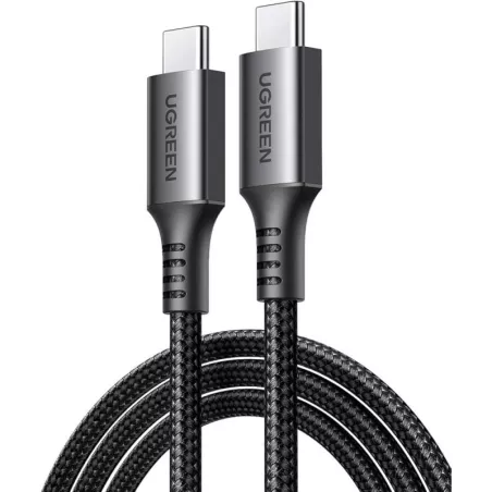 UGREEN Câble Renforcé 1m USB-C USB-C Noir PD 60W Nylon *15373